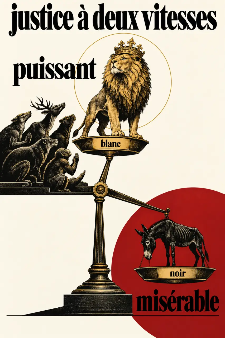 Infographie pour l'explication de « selon que vous serez puissant ou misérable » dans la fable de La Fontaine