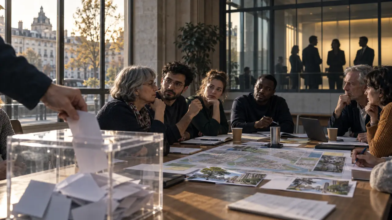 Citoyens réunis pour discuter de projets d'intérêt collectif