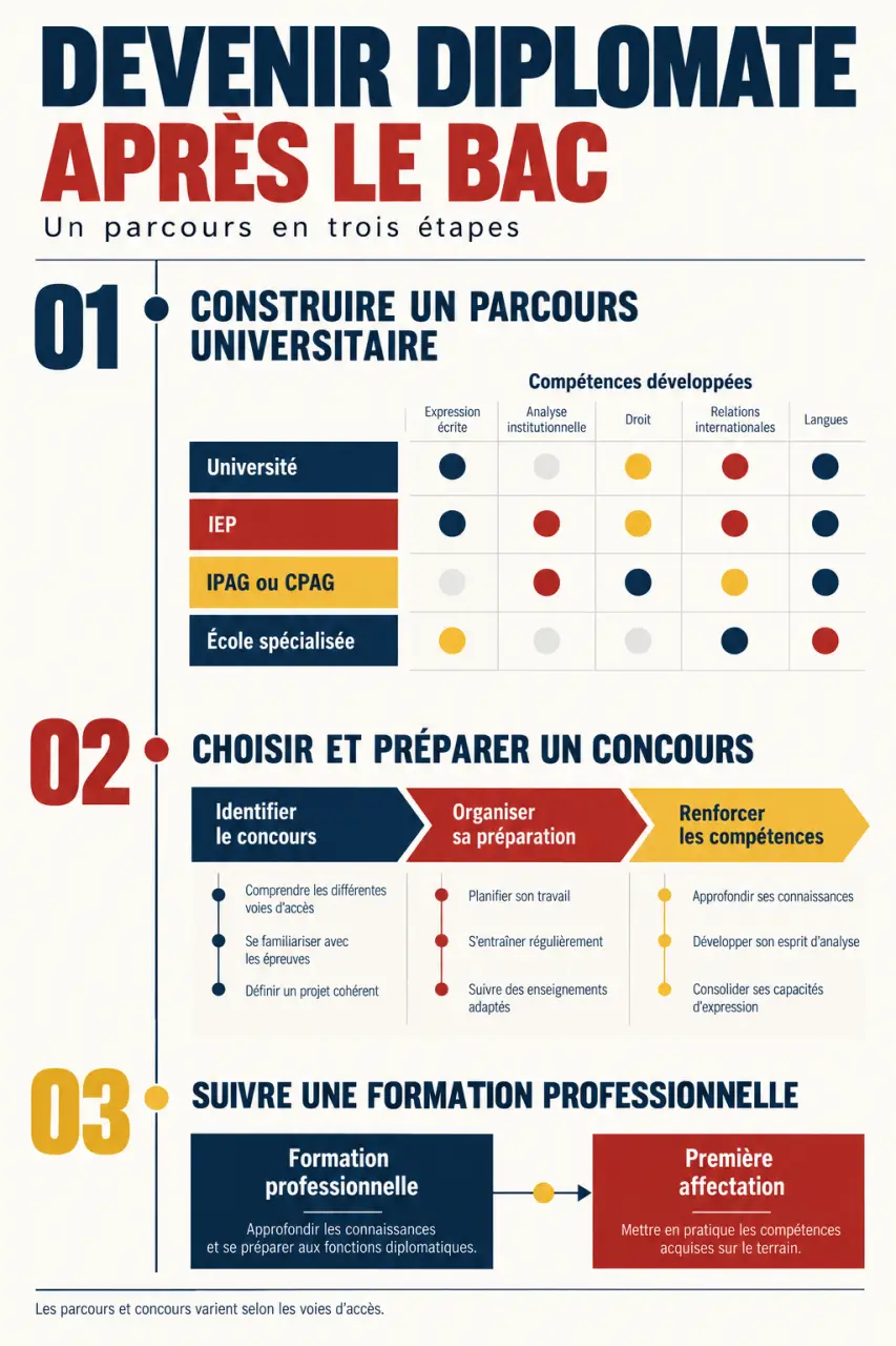 Visuel synthétique sur l’étude diplomate et les parcours après le bac