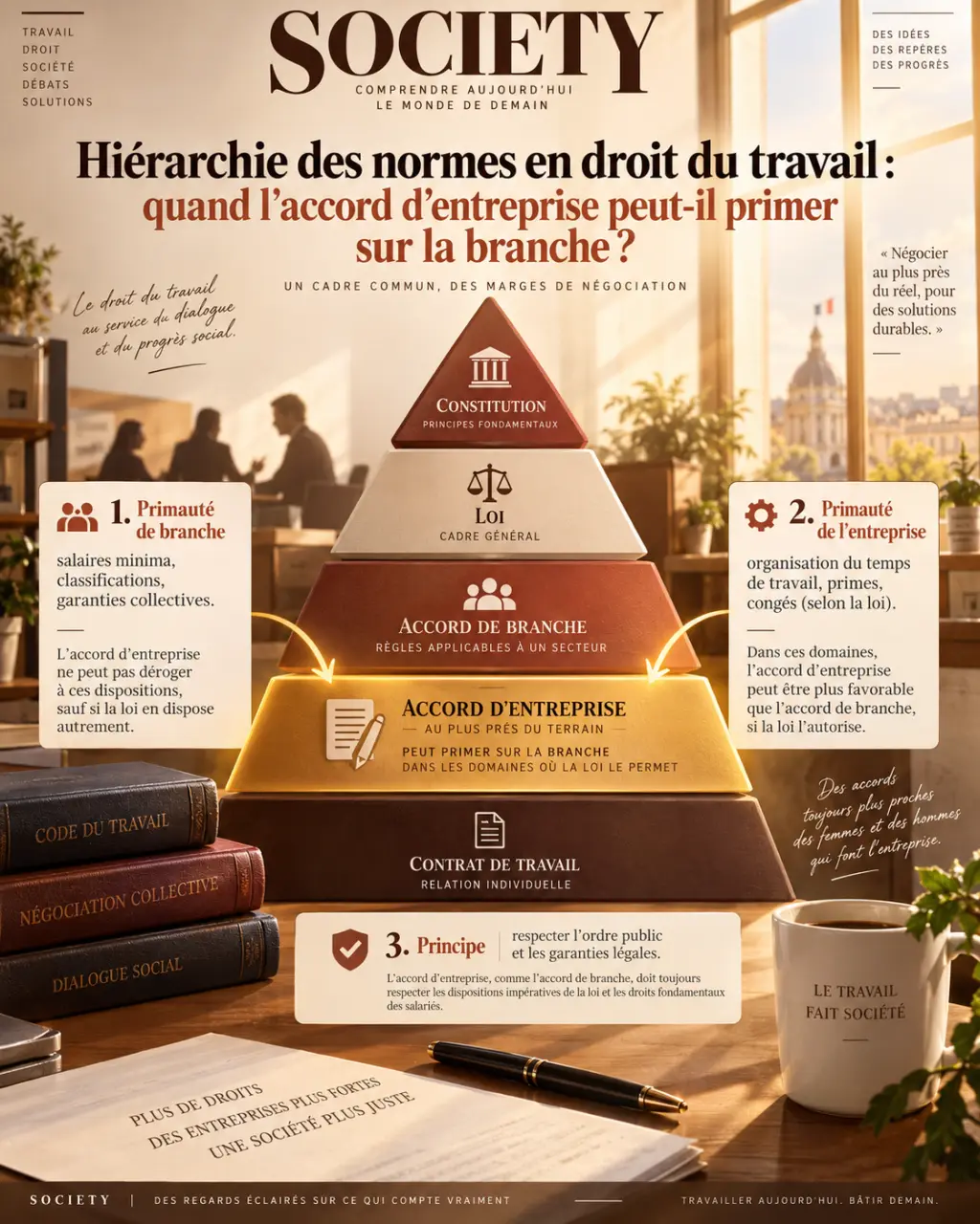 Hiérarchie des normes en droit du travail : quand l’accord d’entreprise peut-il primer sur la branche ?
